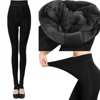 Legginsy Damskie Ocieplane Z Futerkiem Getry Wysoki Stan Zimowe Leginsy S/M - SNM
