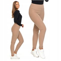 LEGGINSY DAMSKIE Prążkowane Ciepłe Wysoki Stan Grubsze Getry MORAJ L/XL