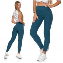 LEGGINSY DAMSKIE Prążkowane Ciepłe Wysoki Stan Grubsze Getry MORAJ S/M