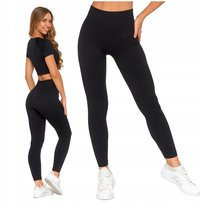 Legginsy Damskie Sportowe Wysoki Stan Kryjące Elastyczne Wygodne MORAJ S/M