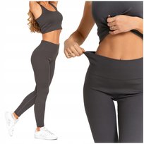 Legginsy Damskie Sportowe Wysoki Stan Kryjące Prążkowane Wygodne MORAJ L/XL