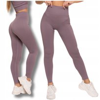 Legginsy Damskie Sportowe Wysoki Stan Kryjące Prążkowane Wygodne MORAJ L/XL