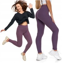 LEGGINSY DAMSKIE Waflowana Struktura Wysoki Stan Getry Kryjące MORAJ L/XL