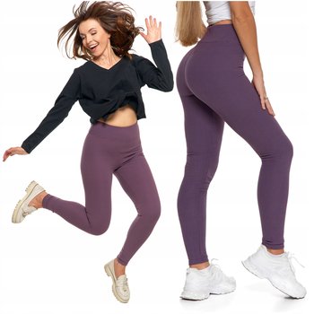 LEGGINSY DAMSKIE Waflowana Struktura Wysoki Stan Getry Kryjące MORAJ L/XL - Moraj