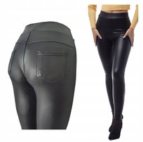 Legginsy Eko Skóra Latex Z Kieszeniami A La Skóra Lateks Leginsy 5Xl/6Xl 1