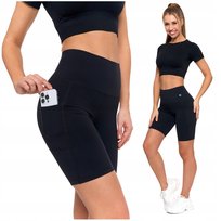 Legginsy Kolarki Szorty Damskie Sportowe Wysoki Stan z Kieszeniami MORAJ S Moraj
