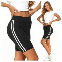 Legginsy Krótkie z Lampasami Damskie Kolarki KRYJĄCE Getry S/M MORAJ