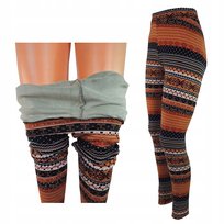 Legginsy Norweskie Ocieplane Futrem Damskie Leginsy Wysoki Stan R S/M