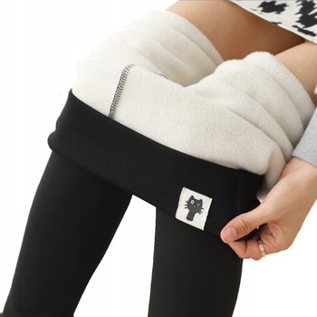 Legginsy ocieplane futerkiem ciepłe getry zimowe leginsy wysoki stan xs - SNM