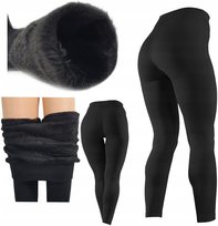 Legginsy Ocieplane Futerkiem Leginsy Futro Grube Ciepłe Damskie Getr Wysoki