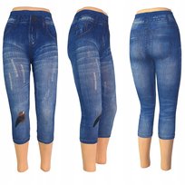 Legginsy Rybaczki Jeans 3/4 Leginsy Spodenki Modne Wzory Getry Wysoki G54