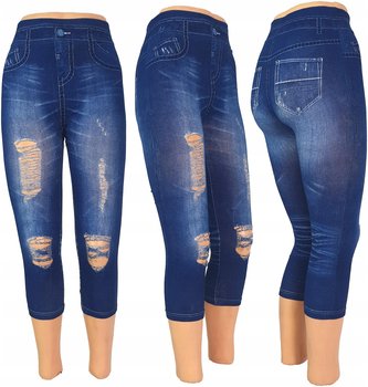 Legginsy Rybaczki Jeans 3/4 Leginsy Spodenki Modne Wzory Getry Wysoki G54 - Dajmo