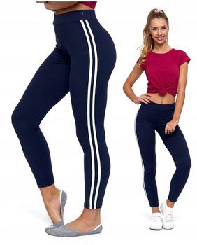 Legginsy z Lampasem Granat Wysoki Stan Kryjące Miękkie Wygodne MORAJ L/XL - Moraj