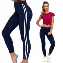LEGGINSY z Wysokim Stanem z Lampasem Kryjące Moraj r. L/XL Moraj