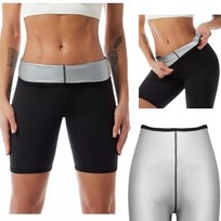 LEGINSY DAMSKIE MODELUJĄCE SPODNIE ODCHUDZAJĄCE TERMICZNE KRÓTKIE CZARNE L