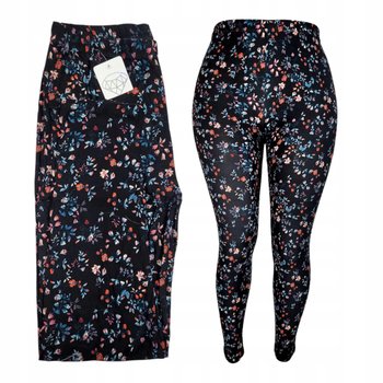 LEGINSY WYSOKI STAN KWIATY wygodne elastyczne miękkie kryjące 40 42 L XL - Inna marka