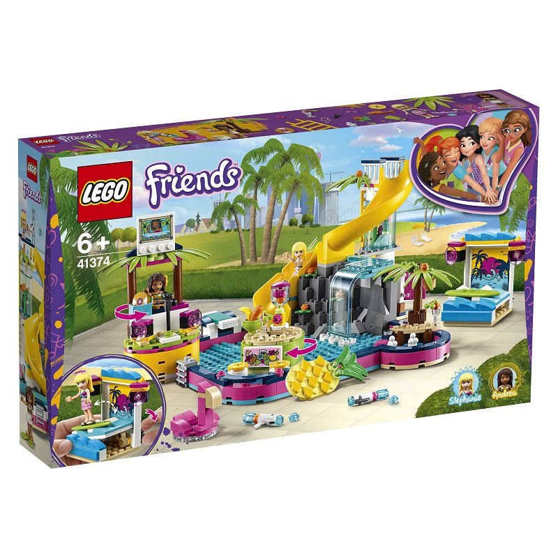LEGO 41374 Friends, Impreza Andrei na basenie
