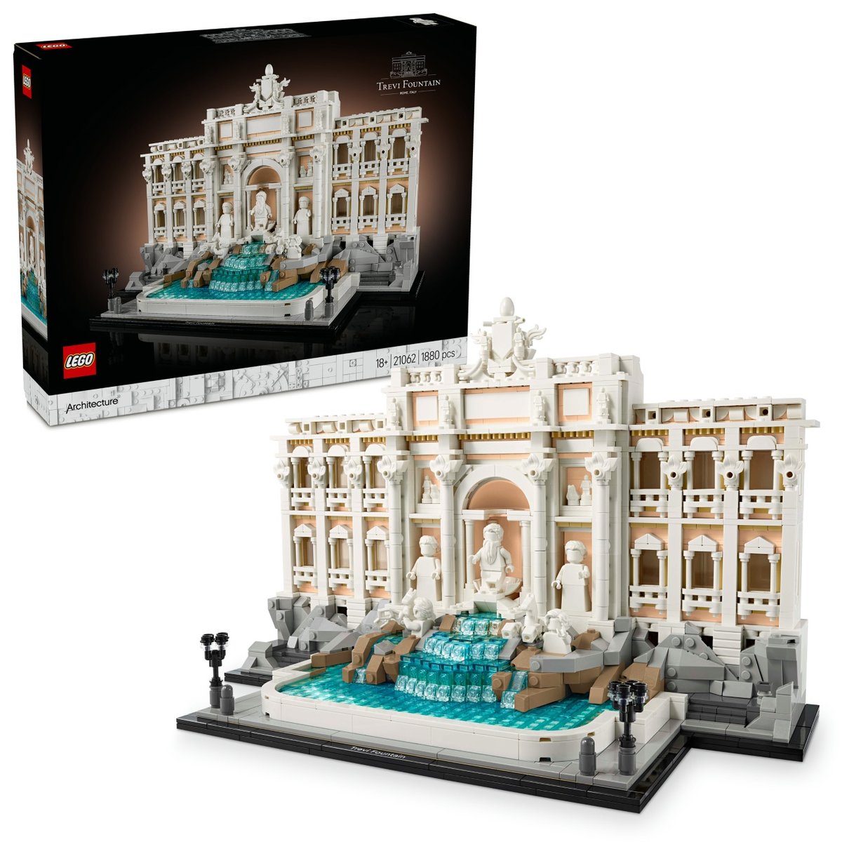 LEGO Architecture, klocki, Fontanna di Trevi, pamiątka z Włoch, 21062