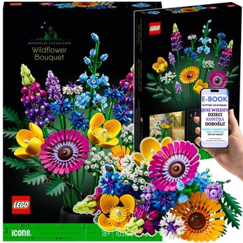 LEGO BUKIET KWIATÓW DLA NIEJ KOBIETY - 10313 ICONS CREATOR Bukiet z Polnych Kwiatów KLOCKI PREZENT + EBOOK-2 - LEGO