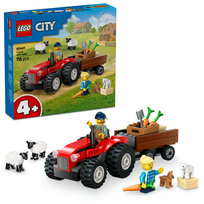 LEGO City, klocki, Czerwony traktor z przyczepą i owcą, 60461