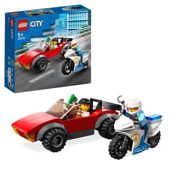 LEGO City, klocki, Motocykl policyjny, pościg za samochodem, 60392 - LEGO