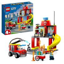 LEGO City, klocki, Remiza strażacka i wóz strażacki, 60375