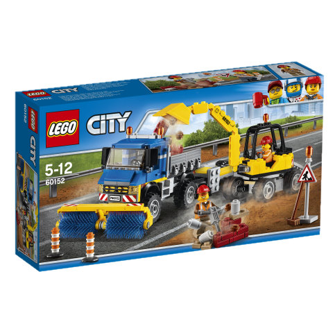 LEGO City, klocki Zamiatacz ulic i koparka, 60152