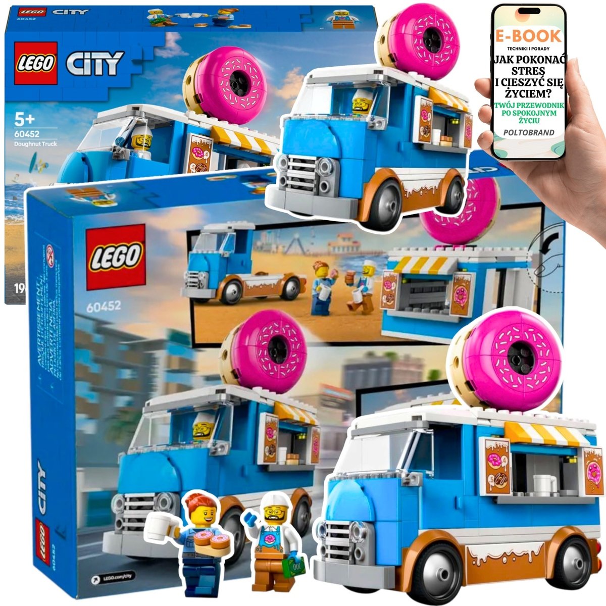 LEGO® City Pączkarnia z Ogromnym Pączkiem na Dachu (60452)| LEGO PREZENT DLA DZIECKA DZIECI + EBOOK-1