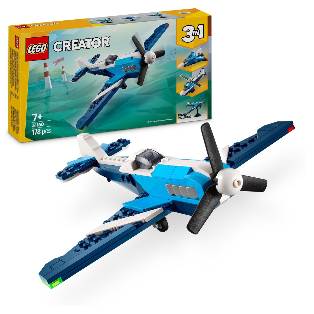 LEGO Creator 3 w 1 31160 KLOCKI Statek powietrzny: samolot wyścigowy