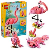 LEGO Creator 31170 Dzikie zwierzęta: różowy flaming 3w1​ Papuga Aksolotl