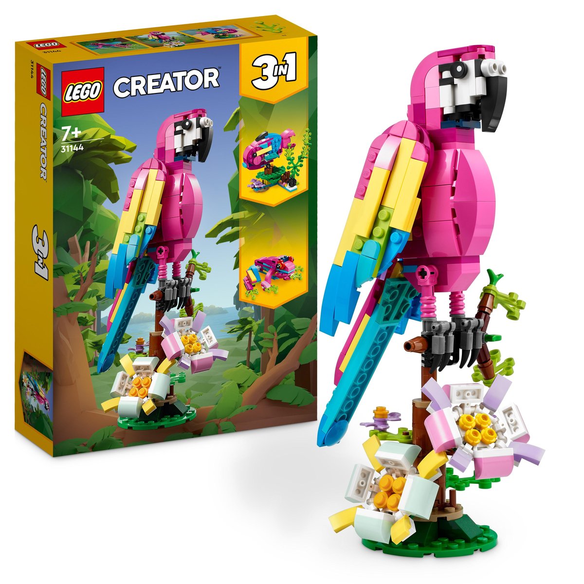 LEGO Creator, 3w1 Egzotyczna różowa papuga, 31144