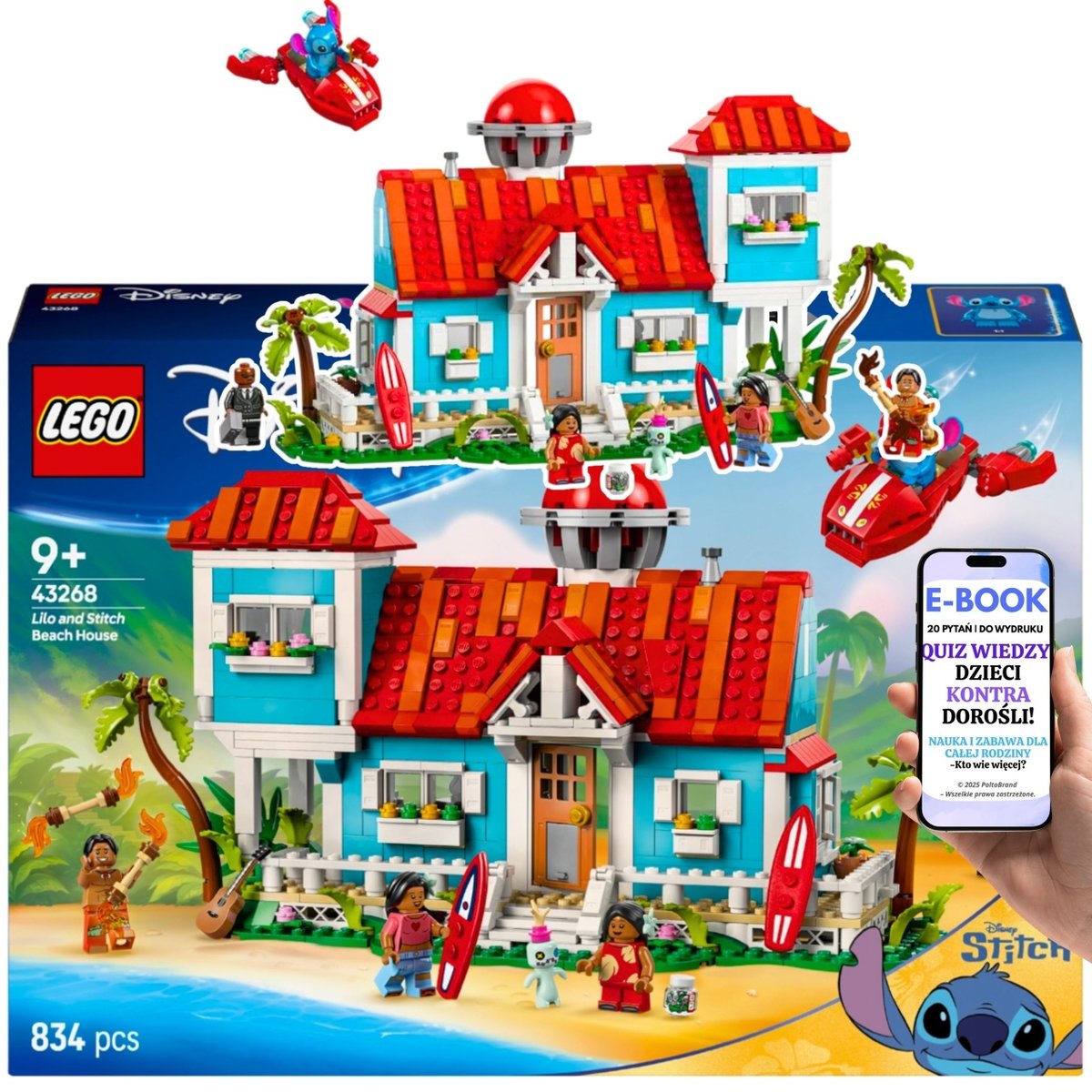LEGO Disney Lilo i Stitch – Zestaw Konstrukcyjny Z Domkiem, Postaciami i Statkiem 43268 – Prezent Dla Dziecka 9+ EBOOK-2