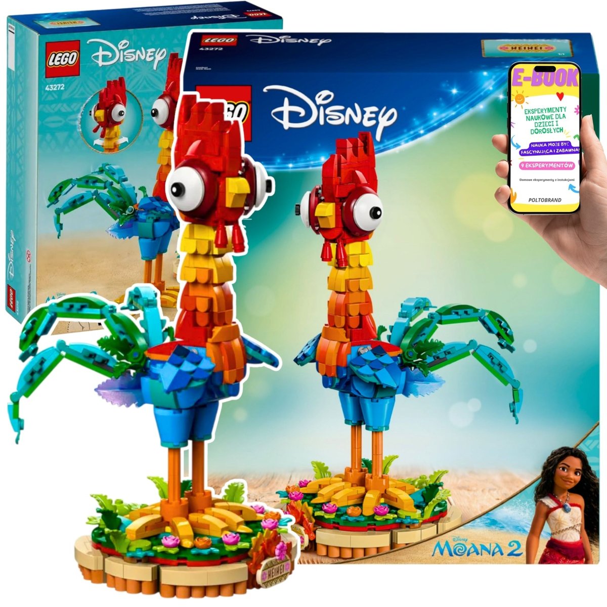LEGO DISNEY PREZENT DLA DZIECKA - HEIHEIA KURCZAK VAIANA 2 RUCHOMA FIGURKA (43272) + EBOOK