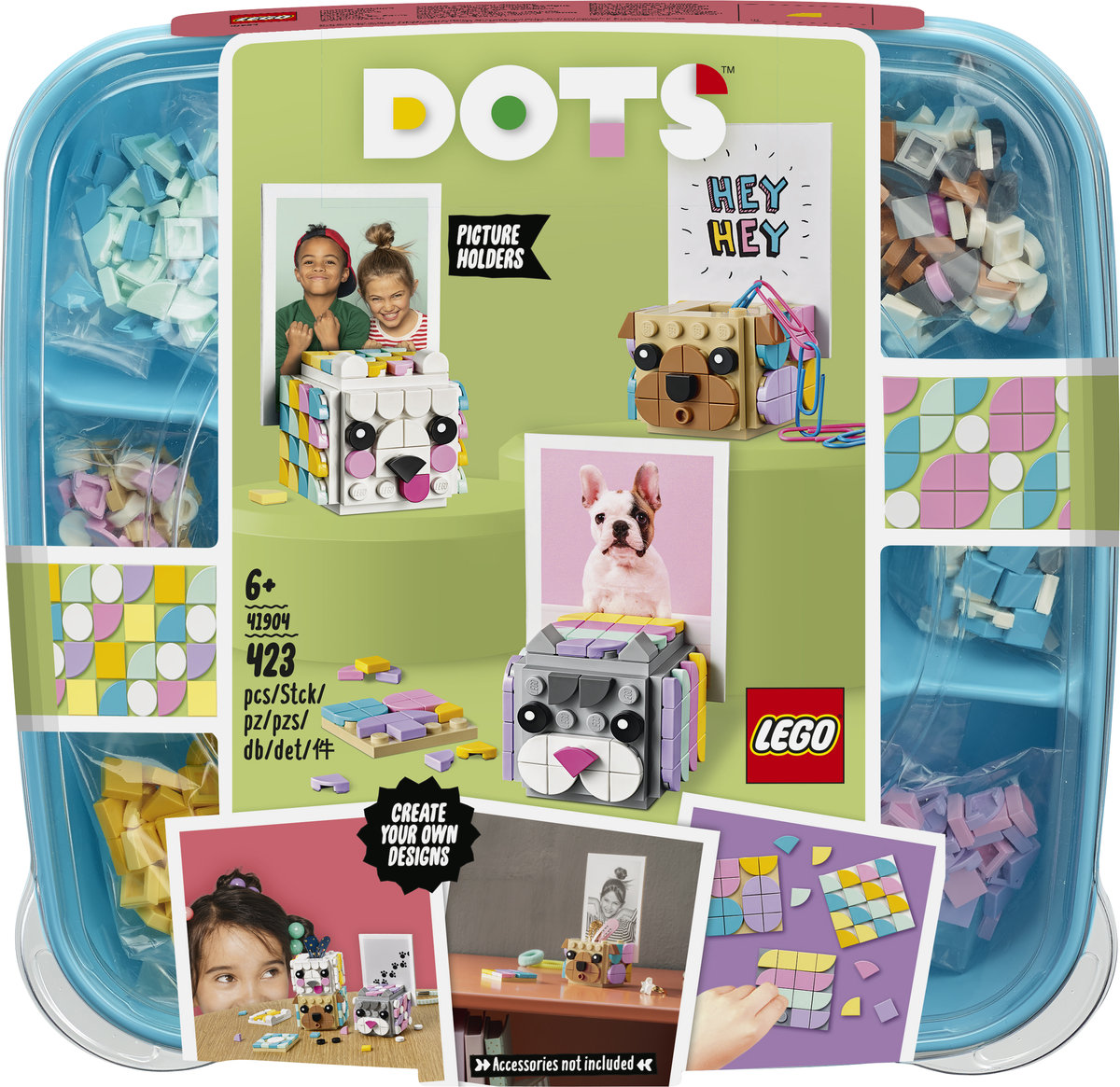 LEGO DOTS, klocki stojaki na zdjęcia z motywem zwierzęcym, 41904