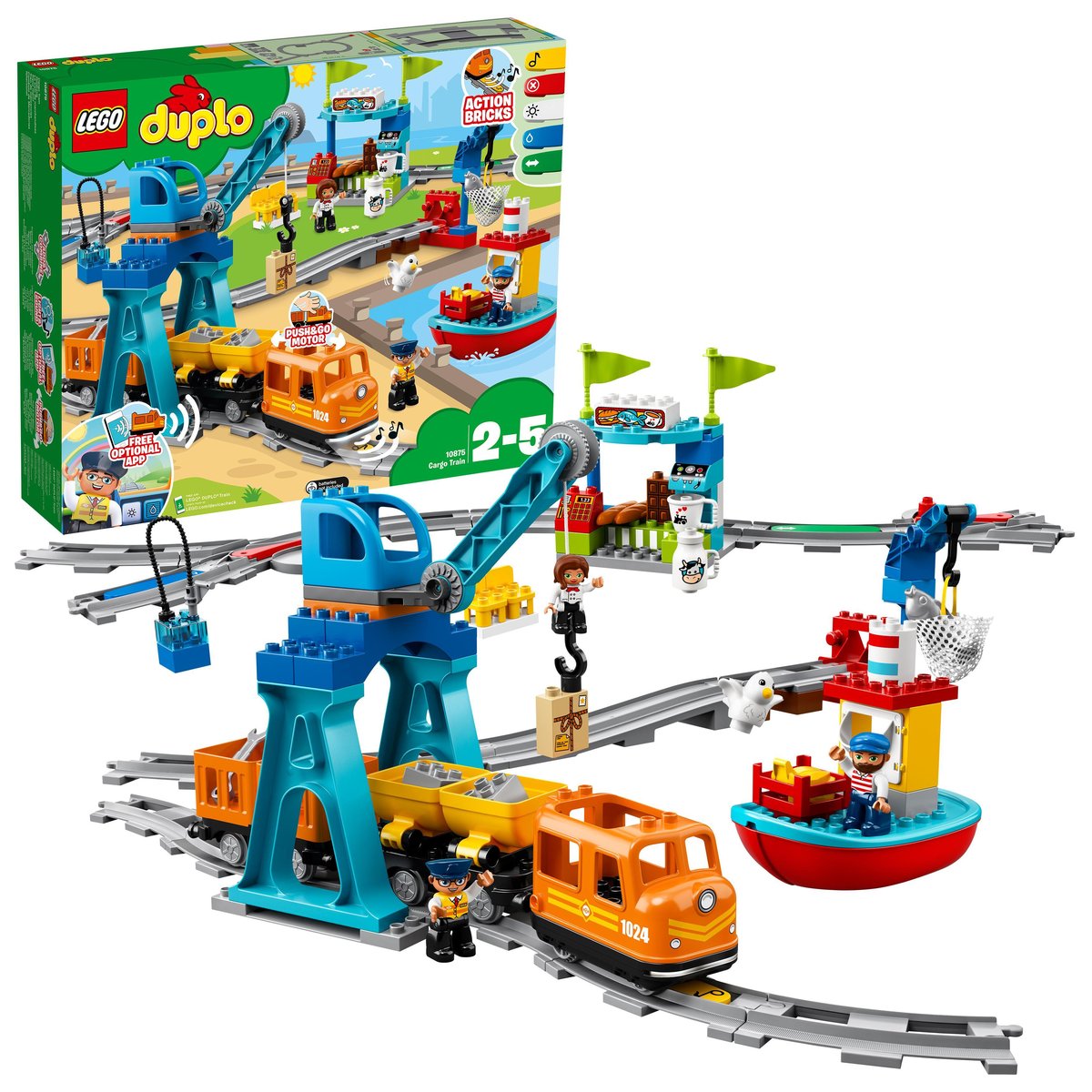 LEGO DUPLO, klocki Pociąg towarowy, 10875