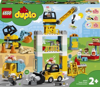 LEGO DUPLO, Town, klocki Żuraw wieżowy i budowa, 10933 - LEGO