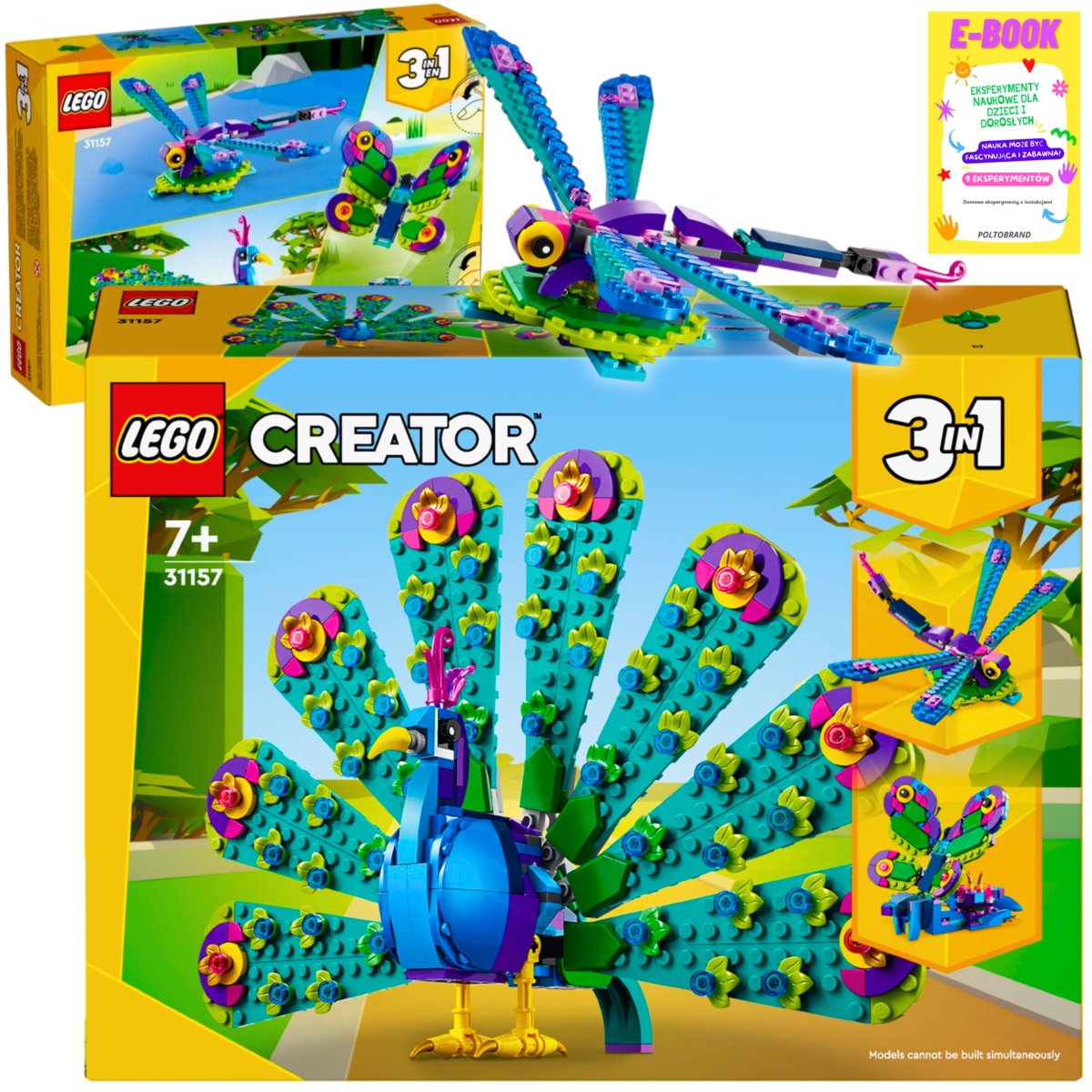 LEGO - EGZOTYCZNY PAW WAŻKA MOTYL - LEGO CREATOR 3w1 (31157) KLOCKI PREZENT + EBOOK