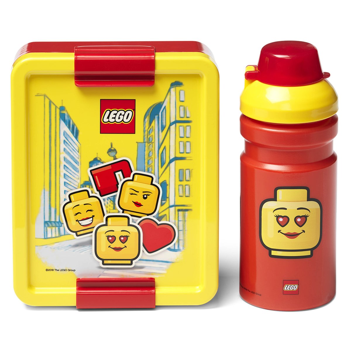 Zdjęcia - Pojemnik na żywność Lego , Girl, Czerwono-Żółty Zestaw Lunch Box, Śniadaniówka I Bidon, 390 ml 
