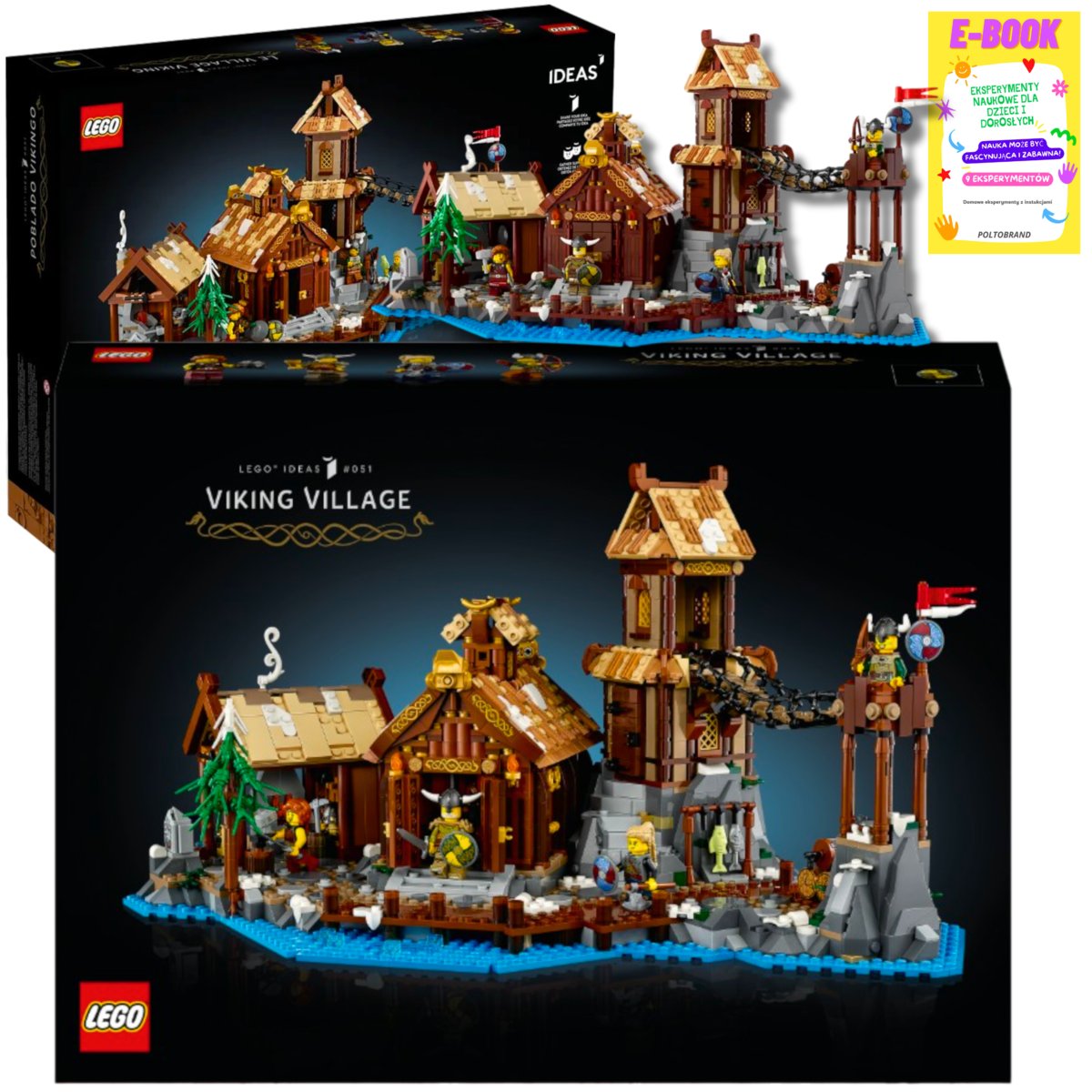 LEGO IDEAS Wioska Wikingów KLOCKI LEGO PREZENT 21343 + EBOOK