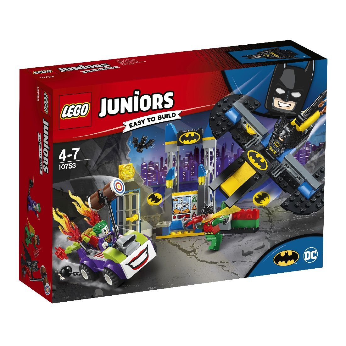 LEGO Juniors, klocki Atak Jokera na jaskinię Batmana, 10753