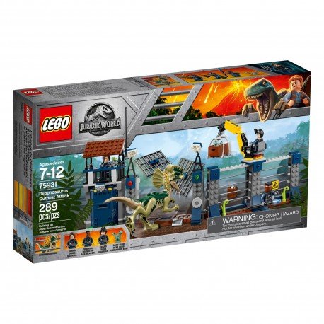 LEGO Jurassic World, klocki Atak dilofozaura na posterunek, 75931