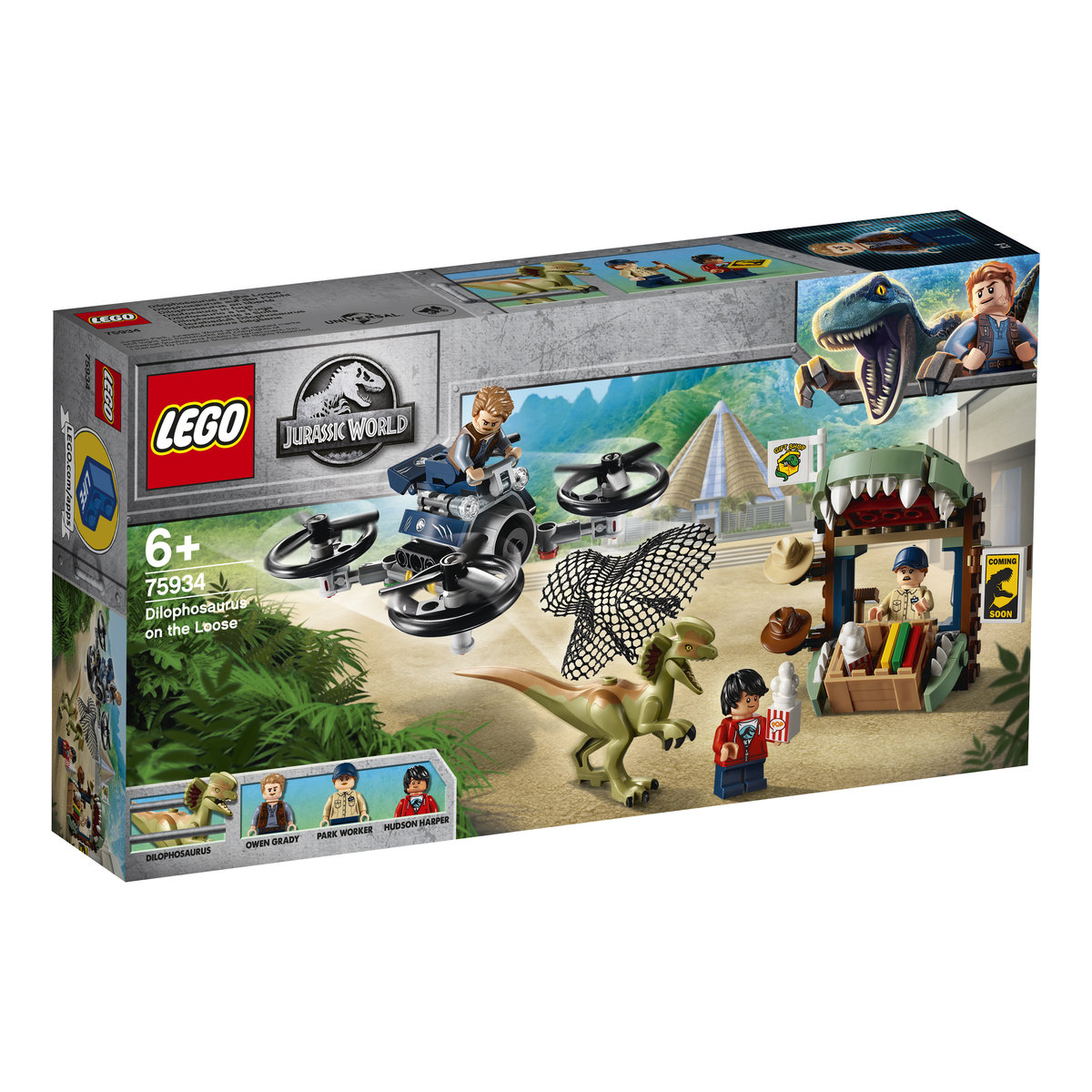 LEGO Jurassic World, klocki Dilofozaur na wolności, 75934