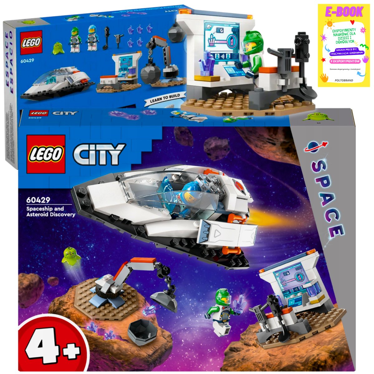LEGO KLOCKI CITY - Statek Kosmiczny i Odkrywanie Asteroidy (60429) KLOCKI PREZENT + EBOOK