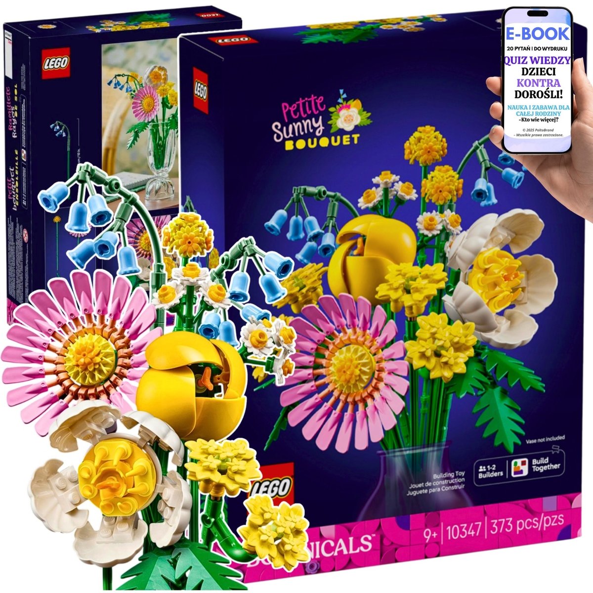 LEGO KLOCKI PREZENT DLA KOBIETY DZIEWCZYNY • Mały Bukiet Żółtych Kwiatów Botanicals 10347 – Kwiaty Lego Prezent z Sercem i Stylową Dekoracją + EBOO..