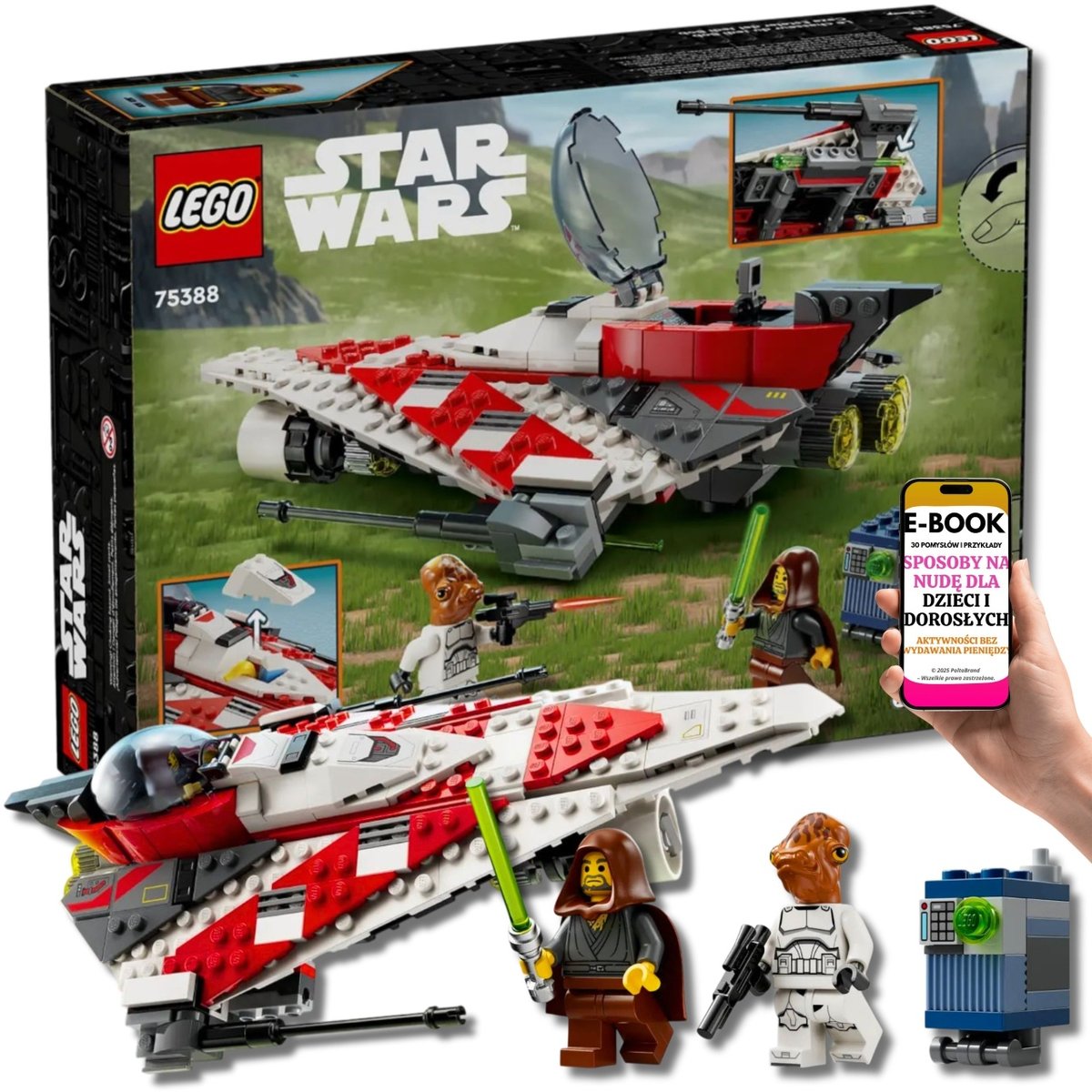LEGO KLOCKI Star Wars MYŚLIWIEC JEDI BOBA 75388 - z mieczem, działkami, bananem i mlekiem! • Epicki Zestaw PREZENT NA URODZINY + EBOOK-3