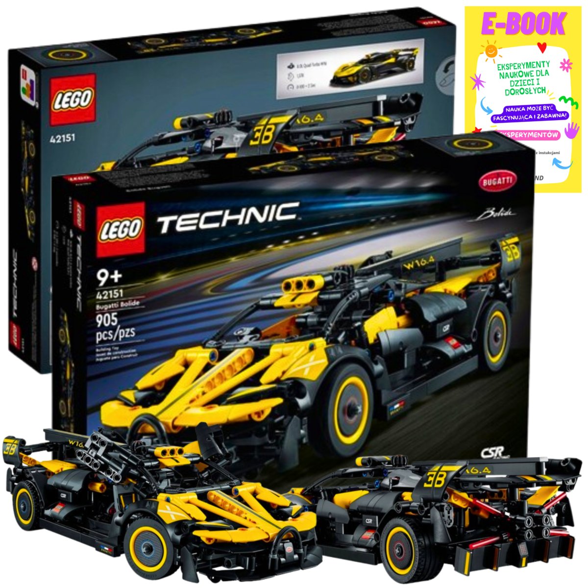 Lego Klocki Zestaw Technic - Bolid Bugatti (42151) Autko Na Prezent + Ebook