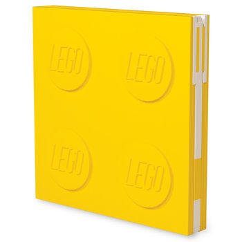 LEGO, Kwadratowy notatnik, z długopisem, żółty - LEGO