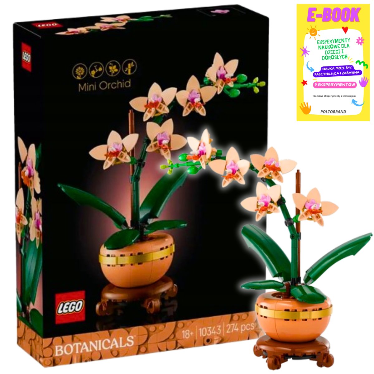 Lego Kwiaty Botanical Icons - Orchidea Mała - Prezent Dla Niej + Ebook