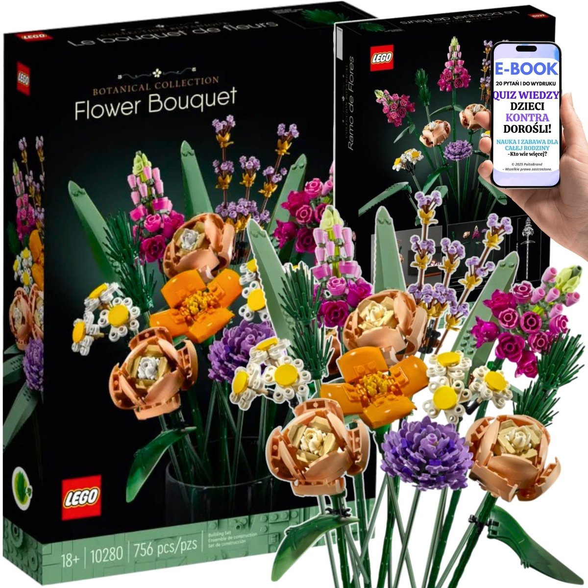 LEGO KWIATY NA PREZENT - ICONS BOTANICAL BUKIET KWIATÓW 10280 - KLOCKI PREZENT + EBOOK-2