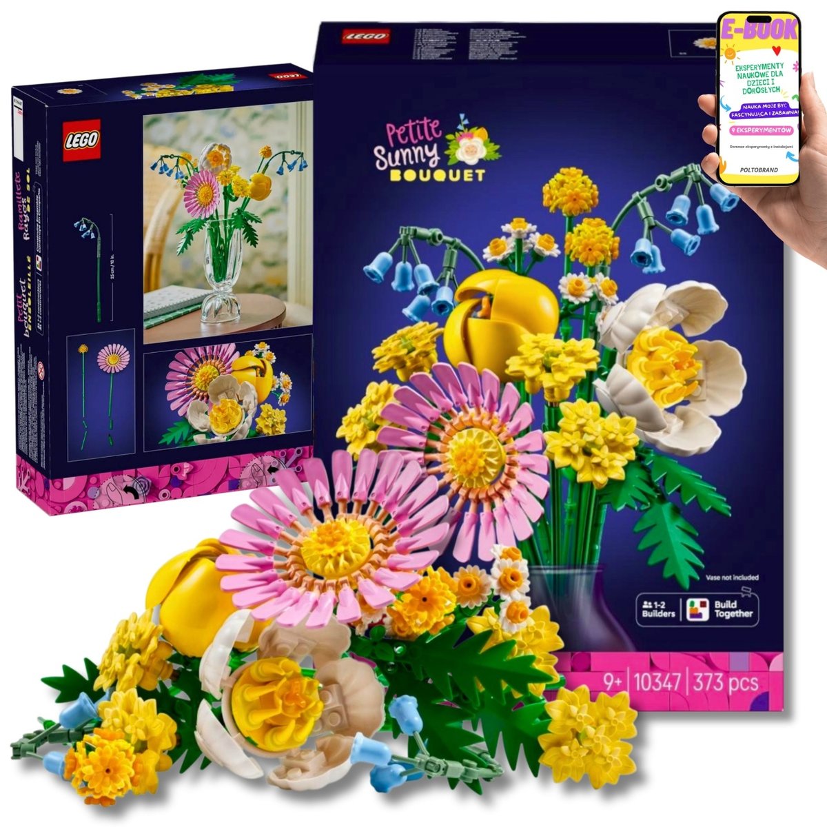 LEGO KWIATY PREZENT BOTANICALS - MAŁY BUKIET ŻÓŁTYCH KWIATÓW - 10347 KLOCKI PREZENT + EBOOK